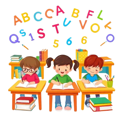 Ilustração sobre produção de textos para estudantes do Ensino Fundamental I