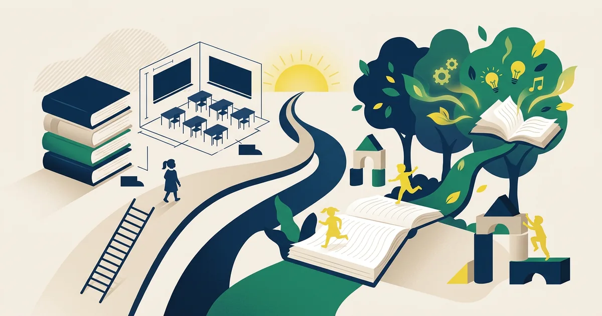 Ilustração educacional sobre Entre o brincar e o aprender - os limites da escolarização precoce e a eficácia pedagógica na primeira infância (Educação)