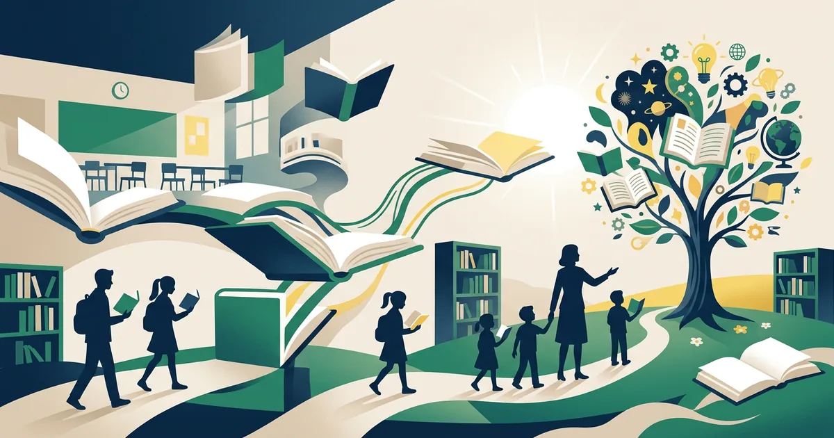 Ilustração educacional sobre A literatura como direito - o papel da mediação de leitura na construção do imaginário infantil (Educação)